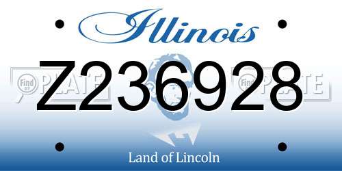 Z236928 Illinois License Plate