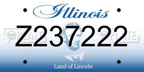 Z237222 Illinois License Plate
