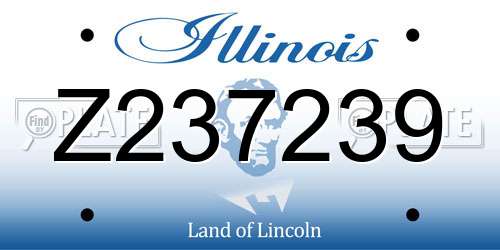 Z237239 Illinois License Plate