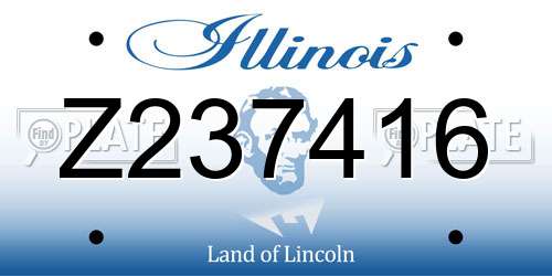 Z237416 Illinois License Plate