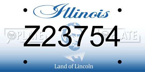 Z23754 Illinois License Plate