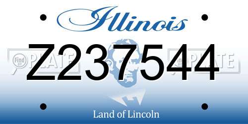 Z237544 Illinois License Plate