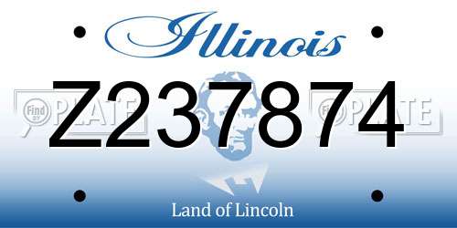 Z237874 Illinois License Plate