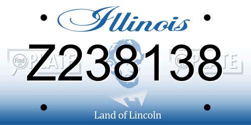 Z238138 Illinois License Plate