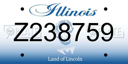 Z238759 Illinois License Plate