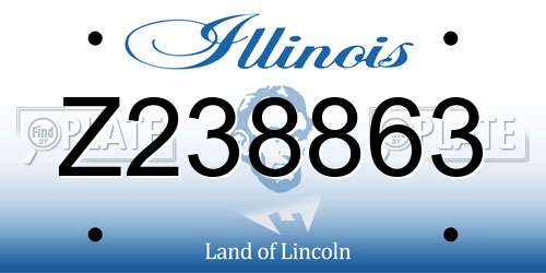 Z238863 Illinois License Plate