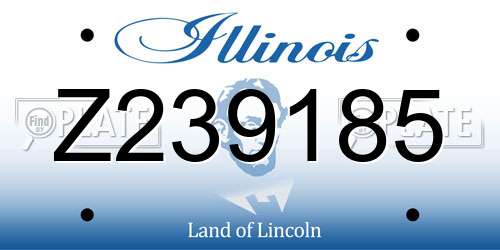Z239185 Illinois License Plate