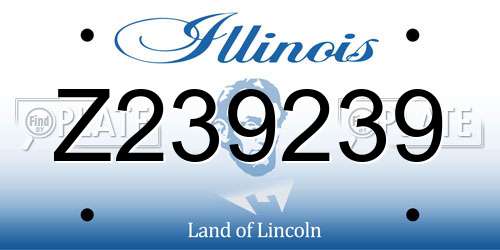 Z239239 Illinois License Plate