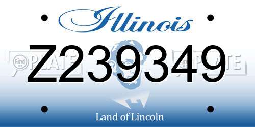 Z239349 Illinois License Plate