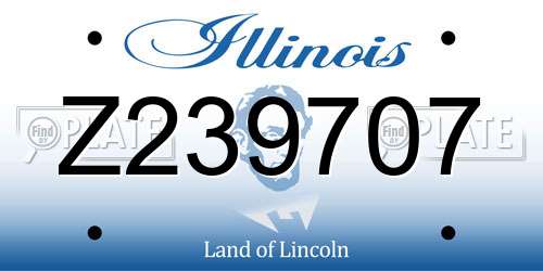 Z239707 Illinois License Plate