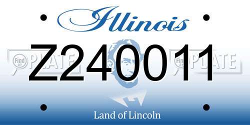 Z240011 Illinois License Plate