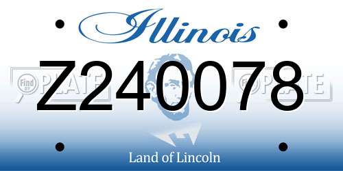 Z240078 Illinois License Plate