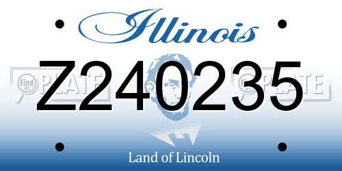 Z240235 Illinois License Plate