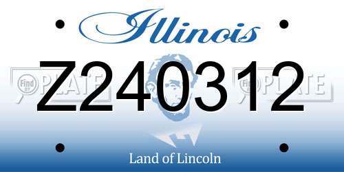 Z240312 Illinois License Plate