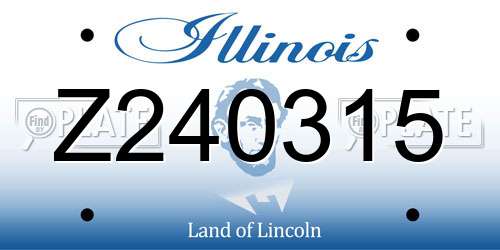 Z240315 Illinois License Plate