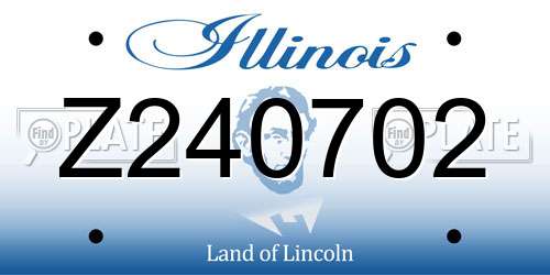 Z240702 Illinois License Plate