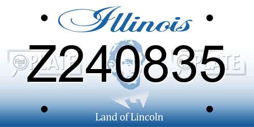 Z240835 Illinois License Plate