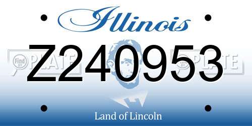 Z240953 Illinois License Plate