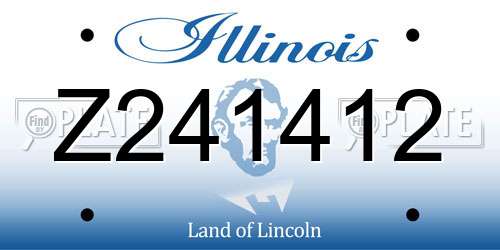 Z241412 Illinois License Plate
