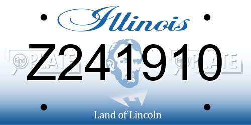 Z241910 Illinois License Plate