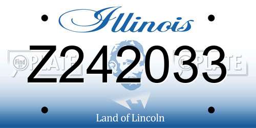 Z242033 Illinois License Plate