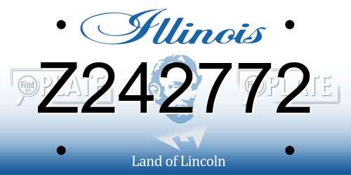 Z242772 Illinois License Plate
