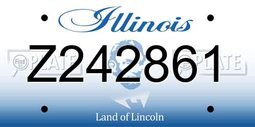 Z242861 Illinois License Plate