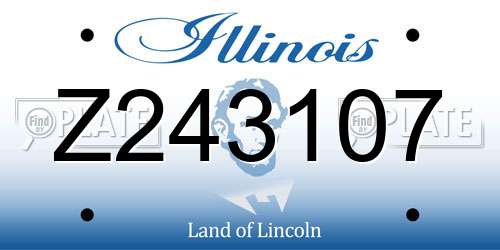 Z243107 Illinois License Plate