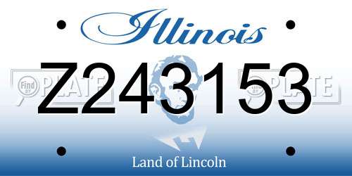 Z243153 Illinois License Plate
