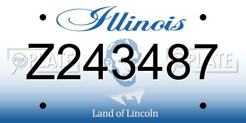 Z243487 Illinois License Plate