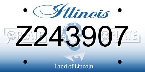 Z243907 Illinois License Plate