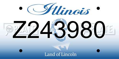 Z243980 Illinois License Plate