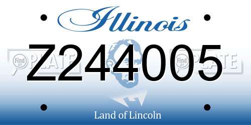 Z244005 Illinois License Plate