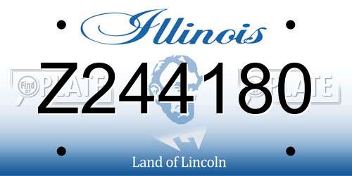 Z244180 Illinois License Plate