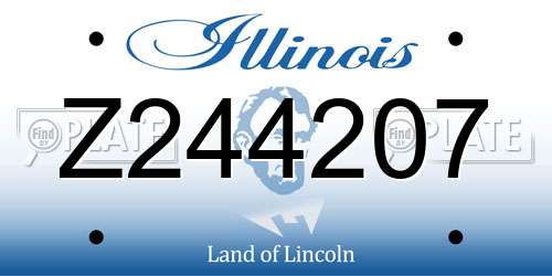 Z244207 Illinois License Plate