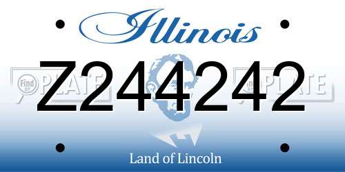 Z244242 Illinois License Plate