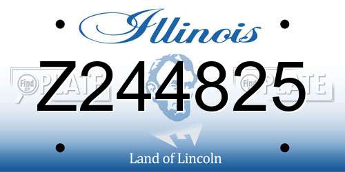 Z244825 Illinois License Plate