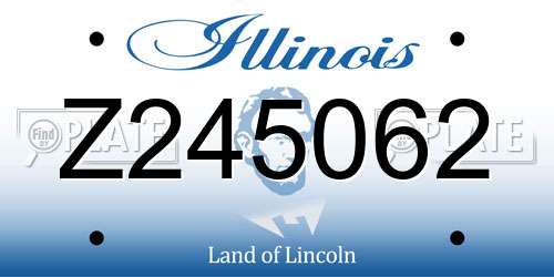 Z245062 Illinois License Plate