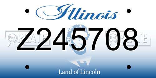 Z245708 Illinois License Plate