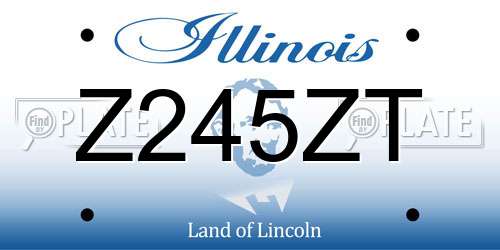 Z245ZT Illinois License Plate