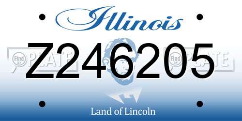 Z246205 Illinois License Plate