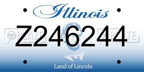 Z246244 Illinois License Plate