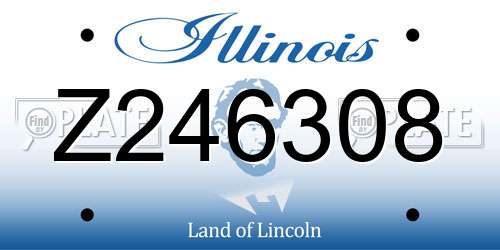 Z246308 Illinois License Plate