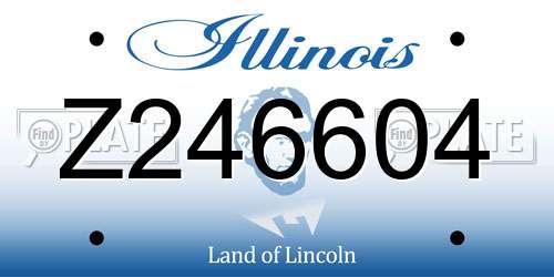 Z246604 Illinois License Plate
