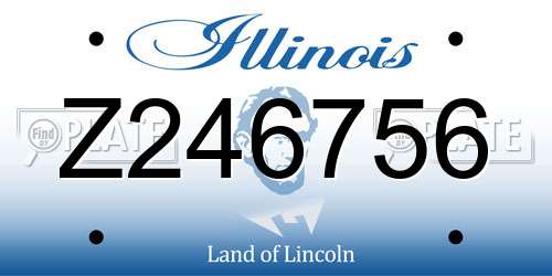Z246756 Illinois License Plate