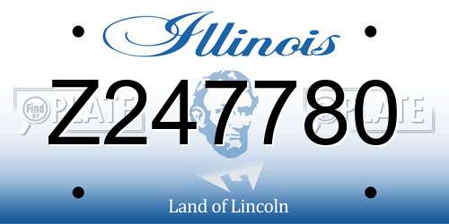 Z247780 Illinois License Plate