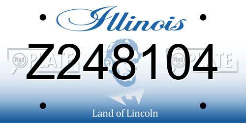 Z248104 Illinois License Plate