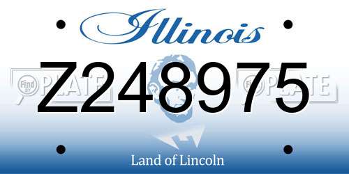 Z248975 Illinois License Plate