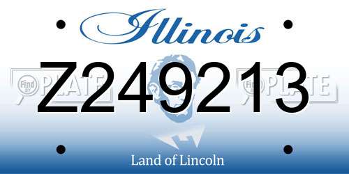 Z249213 Illinois License Plate