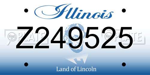 Z249525 Illinois License Plate